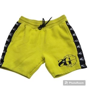 Sniper Gang Cross Hairs Ribbon Logo Green Fleece Sweat Shorts "Everything 1K"  S